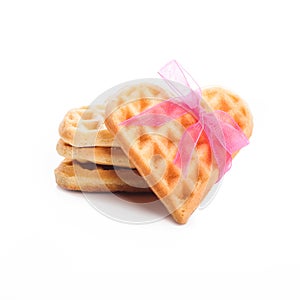 Stack of heart shaped waffles