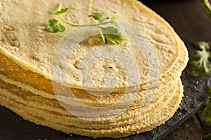 Stack of Homemade Corn Tortillas