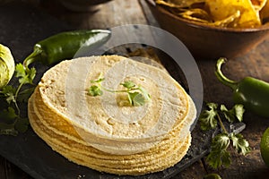 Stack of Homemade Corn Tortillas