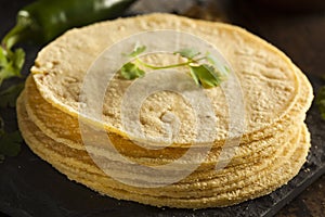 Stack of Homemade Corn Tortillas