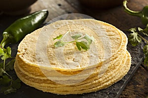 Stack of Homemade Corn Tortillas