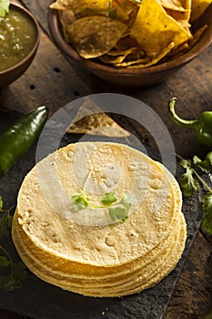 Stack of Homemade Corn Tortillas