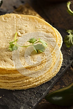 Stack of Homemade Corn Tortillas