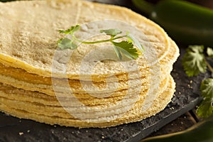 Stack of Homemade Corn Tortillas