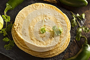 Stack of Homemade Corn Tortillas