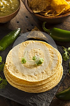 Stack of Homemade Corn Tortillas