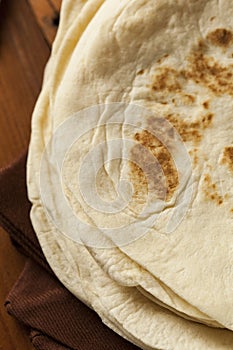 Stack of Homemade Flour Tortillas