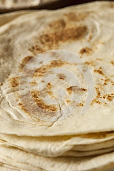 Stack of Homemade Flour Tortillas