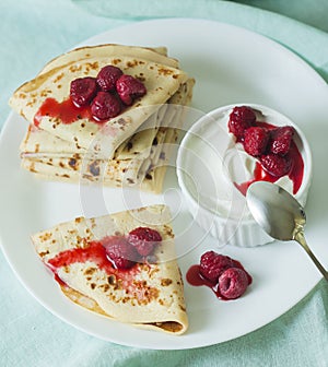 Stack of homemade pancakes