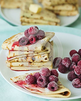 Stack of homemade pancakes