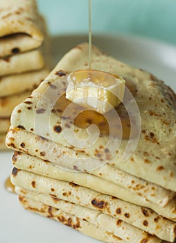 Stack of homemade pancakes