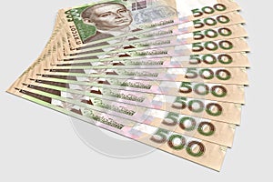 Stack of hryvnia ukrainian money. Business concept