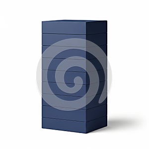 Stack of identical dark blue cubes
