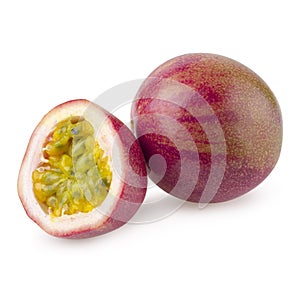 stack image of Passion fruit isolated on a white background with