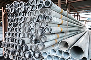 Stack of iron pipes