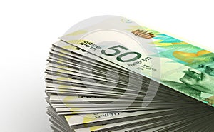 Stack of Israeli New Shekels