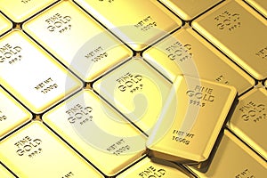 Stack of 1kg gold bars photo
