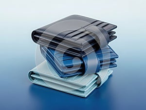 Stack of leather wallets in various colors