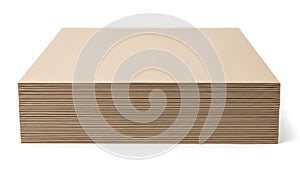 Stack of light brown cardboard sheets