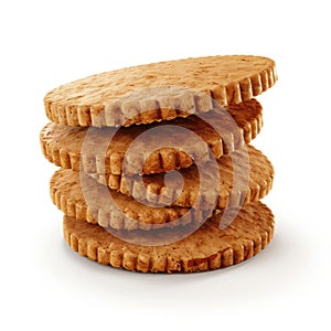 A Stack of Delicious Crispy Brown Crackers, Perfect for Snacking