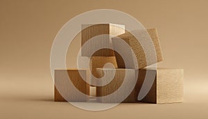 Golden Cubes Abstract