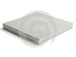 Stack of light gray construction panels