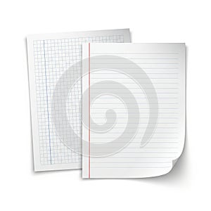 Stack of lined and graph paper sheets