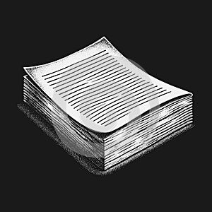 Stack of Lined Paper Illustration on Dark Background