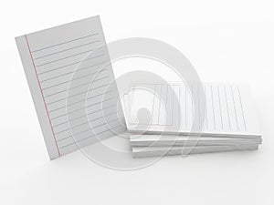 Stack of lined paper sheets