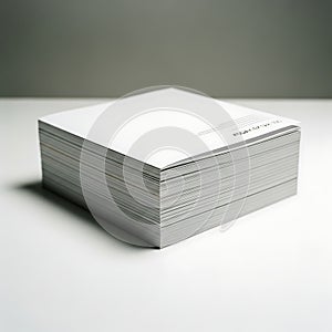 Stack of Lined White Paper Sheets on a White Surface with Soft Lighting