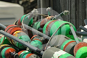 Stack of Lobster Buoys