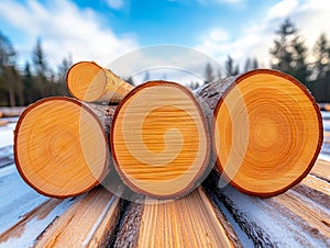 A stack of logs sitting on top of a wooden table
