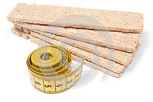 Stack of low caloric crispbread