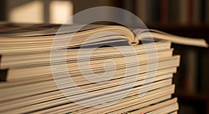 Stack of Magazines with Open Issue