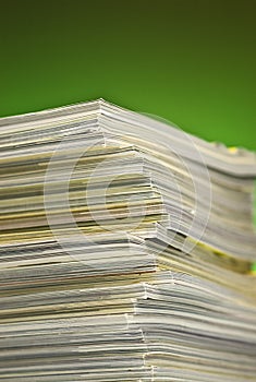 Stack of magazines to be recycled