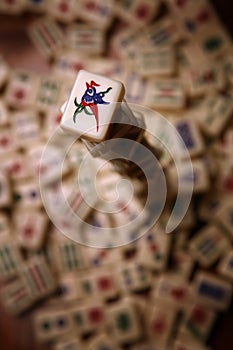 Stack of mahjong tiles