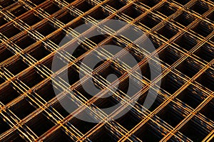 Stack of metal framework for concrete monolithic structure.