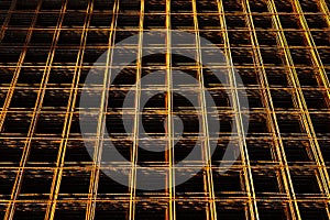 Stack of metal framework for concrete monolithic structure.