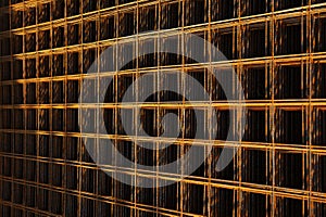 Stack of metal framework for concrete monolithic structure.