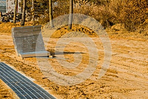 Stack of metal grate sections