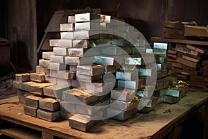 stack of metal ingots ready for processing