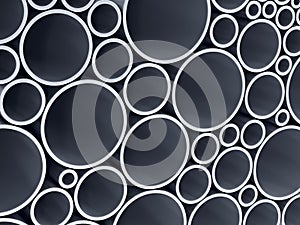 Stack metallic pipes. 3d illustration