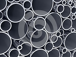 Stack metallic pipes. 3d illustration