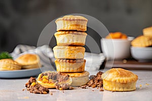 stack of mini meat pies, ready to be served at breakfast or brunch