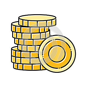 stack money gold color icon vector illustration