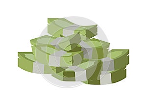 Stack of Money Vector Illustration Flat Design.