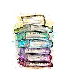 Stack of multi colored books