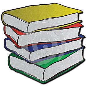 Stack of multi-coloured books