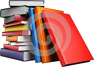 A stack of multicolored books. Education concept, back to school. 3d illustration