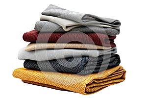 Stack of Multicolored Fabric Rolls Showcasing Elegant Textures and Patterns